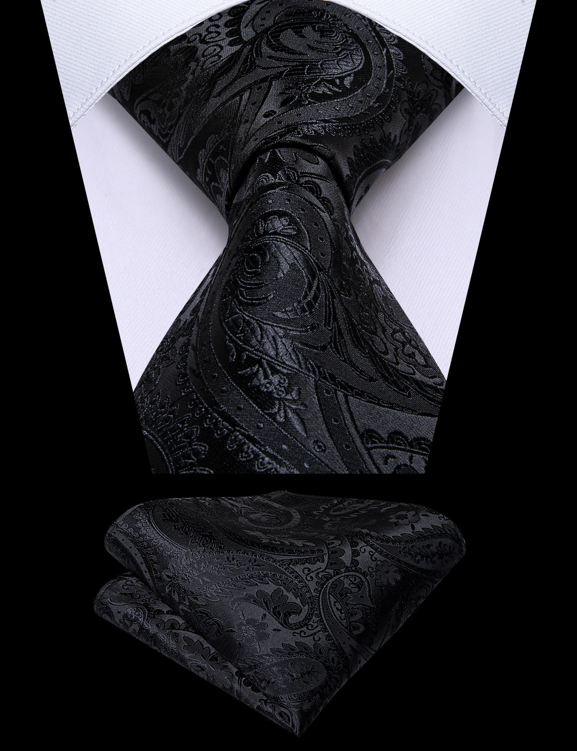 Classic Formal Black Paisley Waistcoat Set